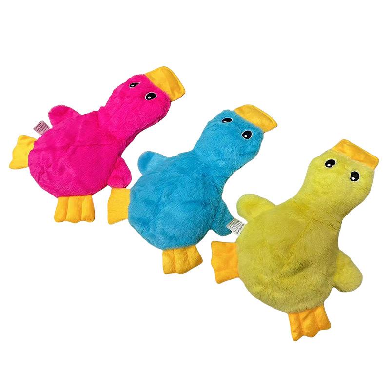 Yellow Duck Plush Squeaky Dog Toy – Soft Interactive Puppy Chew Boredom Buster Toy