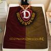Koc Flanelowy z Nadrukiem Dynamo Dresden, Wysokiej Jakości, Wygodny na Wszystkie Pory Roku, Wystrój Domu, Ciepło i Komfort