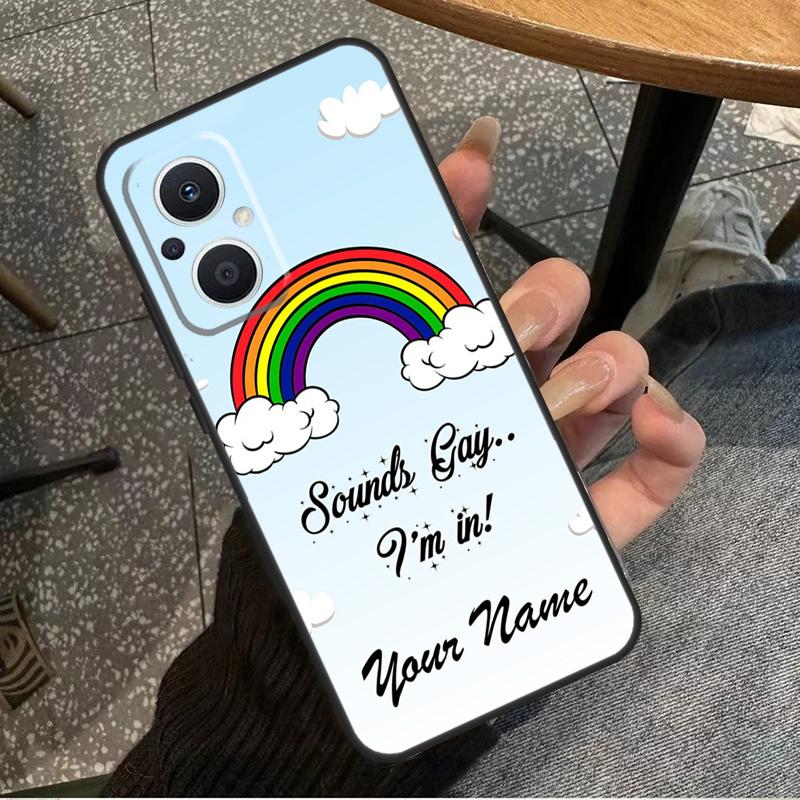 Lgbt Pride Personalised  Name Case For OPPO Reno 7 8 10 Pro 8T 2Z 4Z 5Z 6 Lite OPPO Find X6 Pro X2 X5 Lite X3 Neo Cover