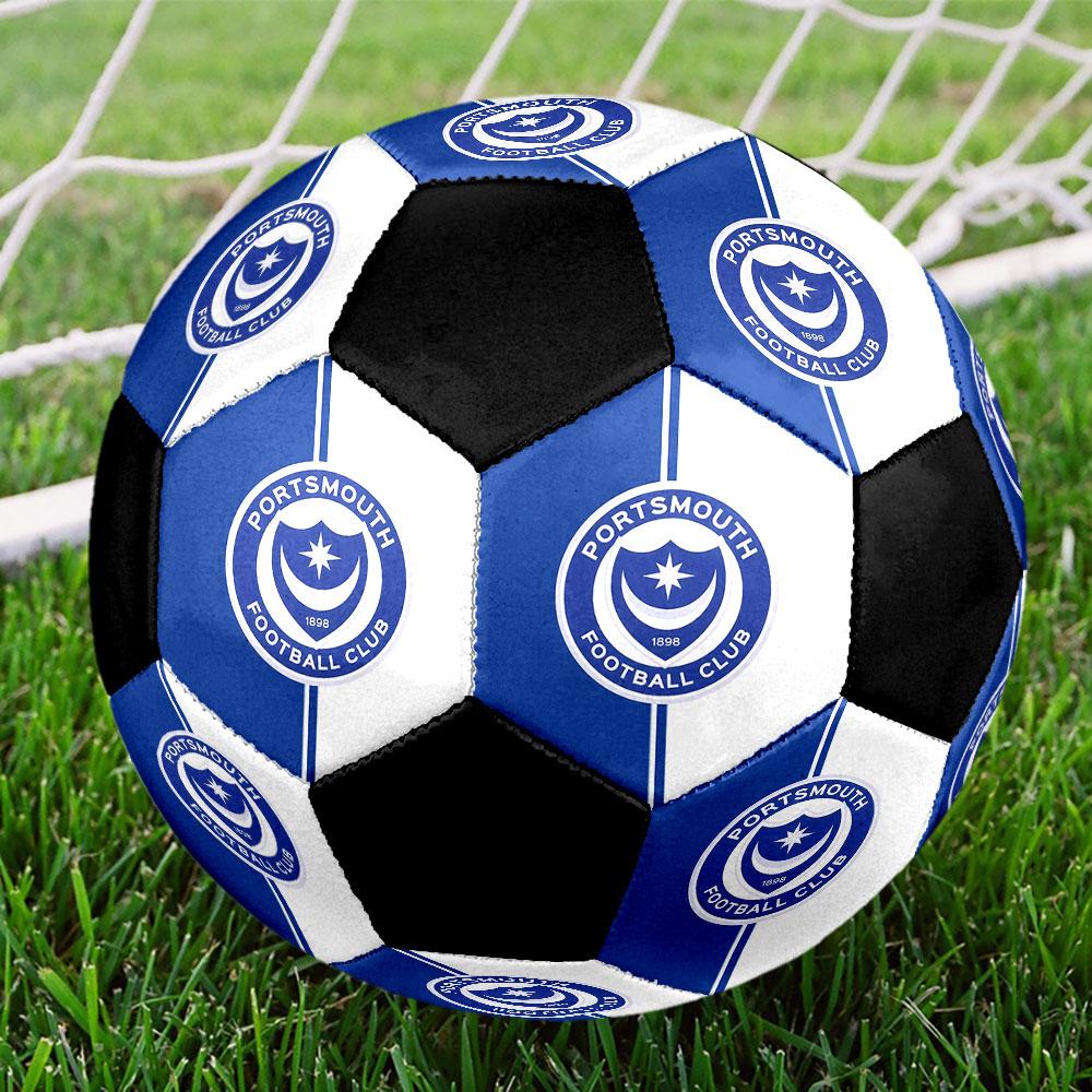 1 pz Pallone da Calcio Portsmouth Football Club Taglia 5 Pallone da Calcetto Indoor alla Moda Colorato Gioco per il Cortile - Ottimo Regalo per i Fan dello Sport HE44