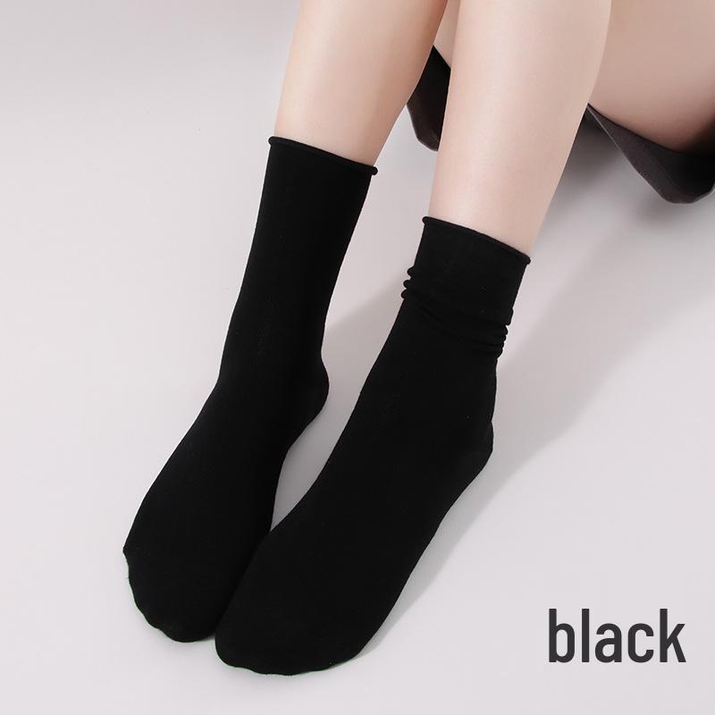 

Women s Silk Seamless Mid-Calf Socks - Thin, Sweat-Absorbent, and Breathable for Spring and Summer Women s size: 35-40 чёрный