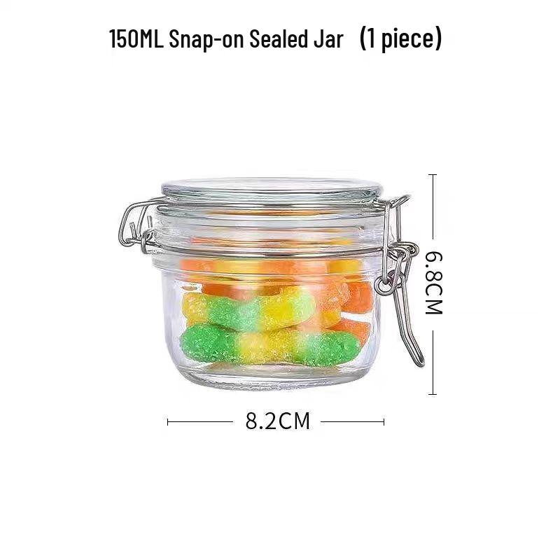 Transparent Glass Seasoning Jar with Open-Hole Lid for Kitchen Condiments
