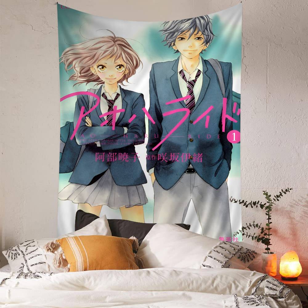 Blue Spring Ride Cartoo Chart Tapestry Art Science Fiction Room Home Decor Cheap Hippie Wall Hanging