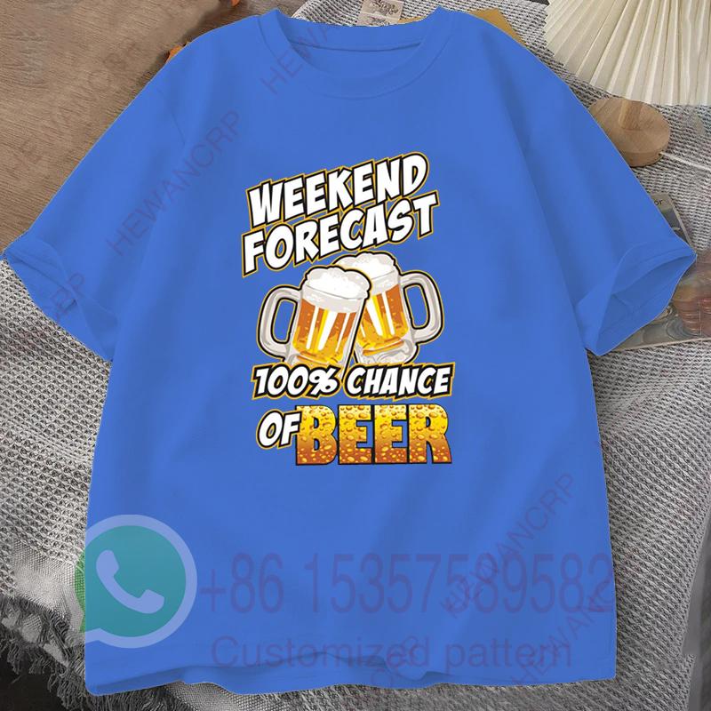 Weekend Forecast Mens Tshirt Summer Tracksiut Roundneck Pullovers Shortsleeved Harajuku Cotton Sweatshirt Casual Streetwear