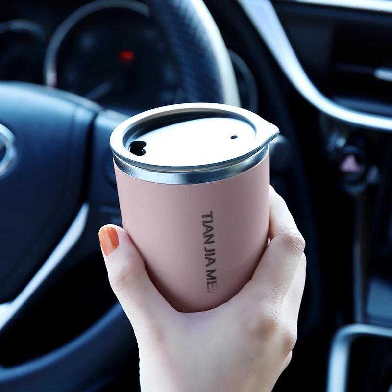 300ml Thermal Mug Stainless Steel Vacuum Flask Insulated Portable Water Bottle Iced Coffee Tea Beer Cup Travel Office Drinkware