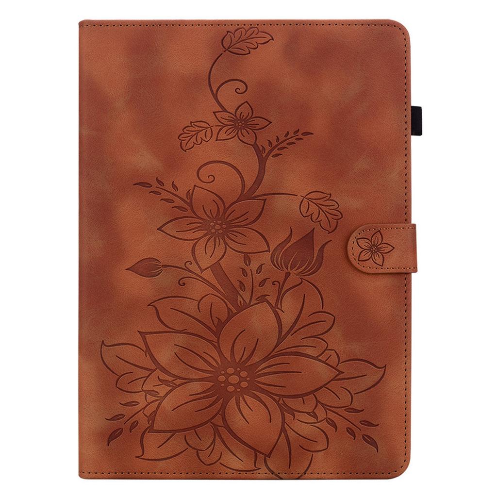 For Infinix Xpad GT Case Lily Flower Imprint Card Slots Leather Tablet Cover