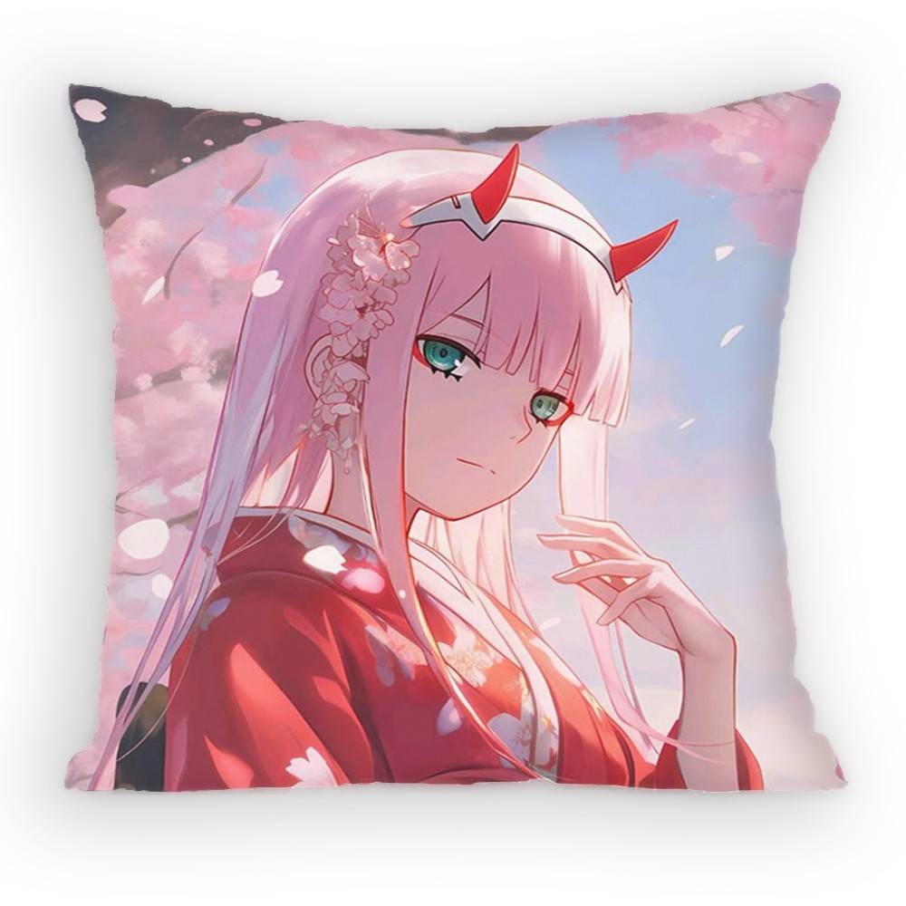 Darling In The Franxx Anime Girl Pillow Case Antidustmite Pillowcase Invisible zipper silky Sofa cushion cover for bedroom