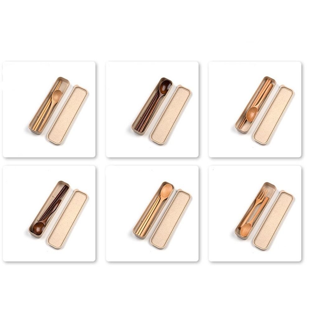 with Box Wooden Fork Chopsticks Handmade Rice Soups Spoon Kitchen Spoon Fork  Kitchen Accessories