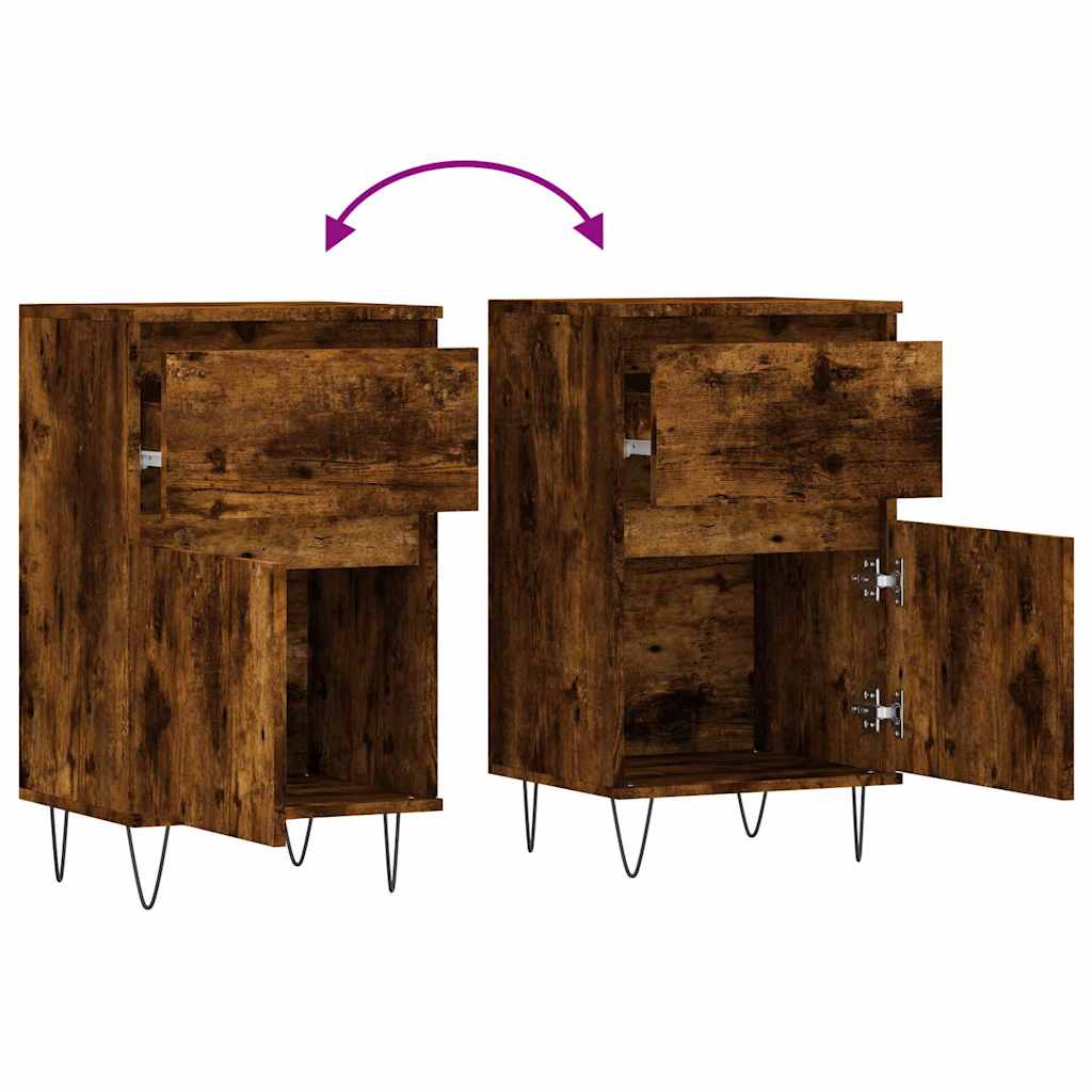 Sideboard Smoked Oak 40 X 35 X 70 Cm Particleboard