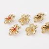 Retro Vintage Gold Flower Earrings Elegant Rhinestone Stud Earrings High Grade Women Fashion Earrings