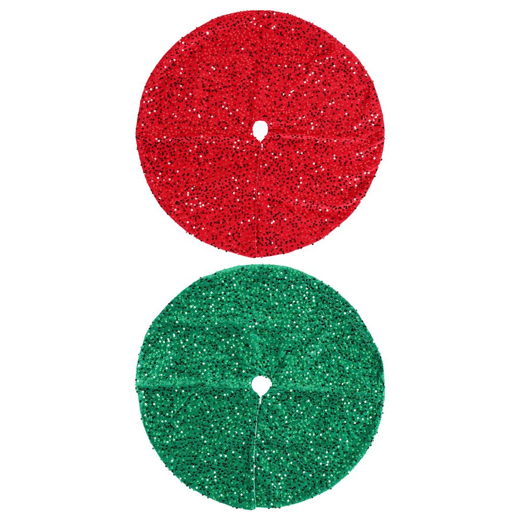 Christmas Tree Skirt with Small Sequins Mini Xmas Tree Skirts Small Tree Skirt for Home Party Holiday Indoor Outdoor Decorations