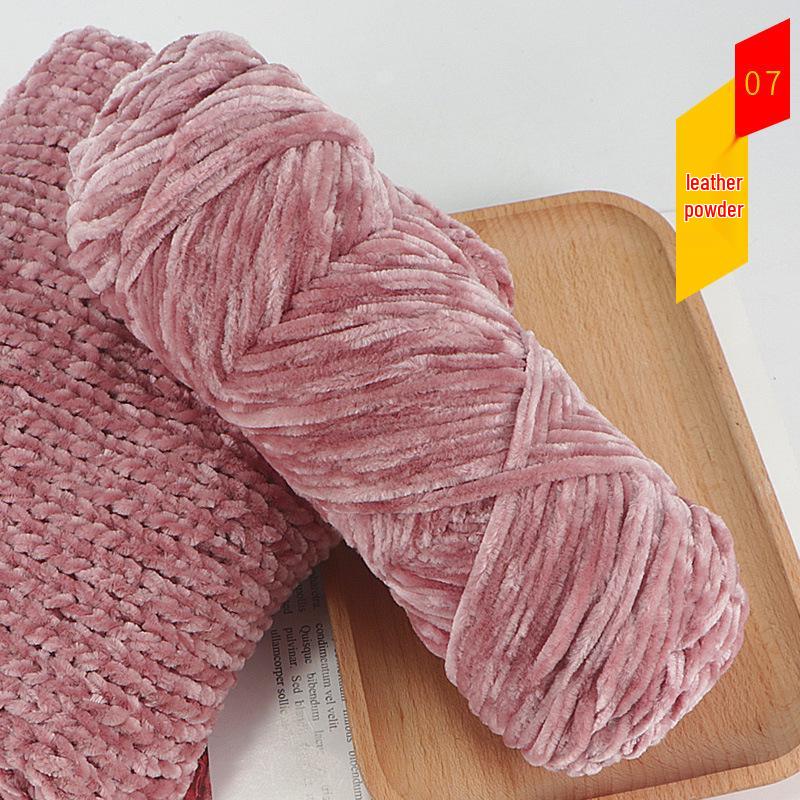 Chenille Gold Velvet Chunky Yarn Kit for Hats, Scarves, Sweaters, Dolls, and DIY Knitting