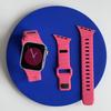 For Watch 9/8/7/SE Beveled Striped Silicone Gel Watch Band with Pin Buckle Sports-Style