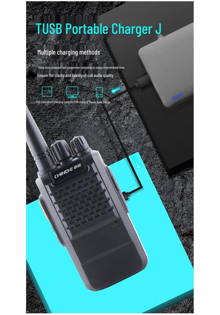Zhongnuo W16 Black Lightweight Walkie-Talkie: Compact Handheld Device for Business or Indoor/Outdoor Communication.