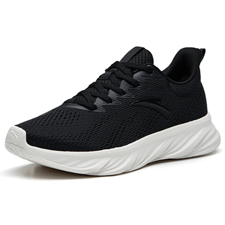 Anta Cushioning Slip Resistant Abrasion Resistant Breathable Lightweight Low Top Running Shoes Women's Black Gray 122235571-1