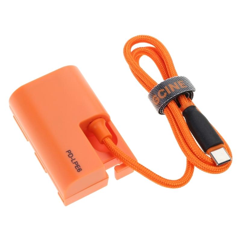 

Type C to LPE6 Dummy Battery Live Streaming and Video Photography False Battery for R5 80D 70D 60D 90D 5DIV 1