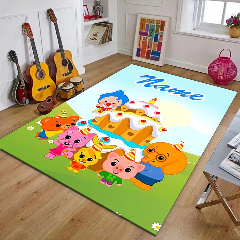 Custom Flim Flim Mat Personalized Name, Polyester Washable Indoor Entryway Rug, Gift for Christmas, Easter, Thanksgiving Day