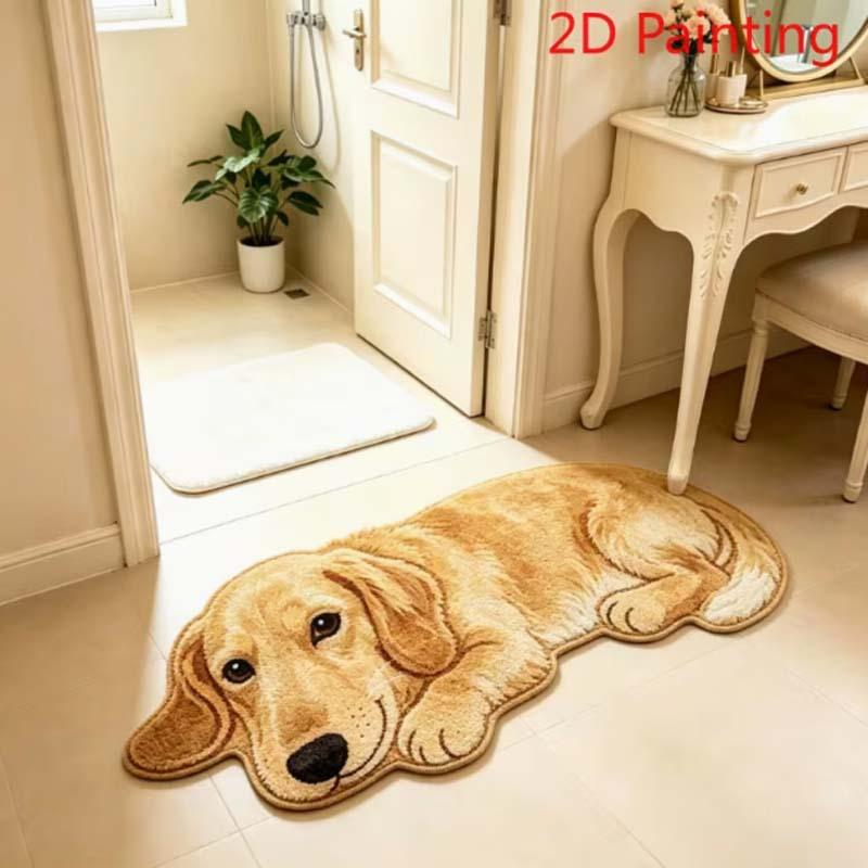 Liggend Flapoor Konijn Vormig Tapijt 2D Kunstbont Print Antislip Onregelmatig Woonkamer Slaapkamer Schattig Dier Vloermat Huis 40x60cm 16x24inch white