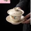 Chinese Tradition Ceramic Tea Tureen Teacup Hand-painted Persimmon Gaiwan Handmade Porcelain Tea Bowl Home Tea Set Accessories