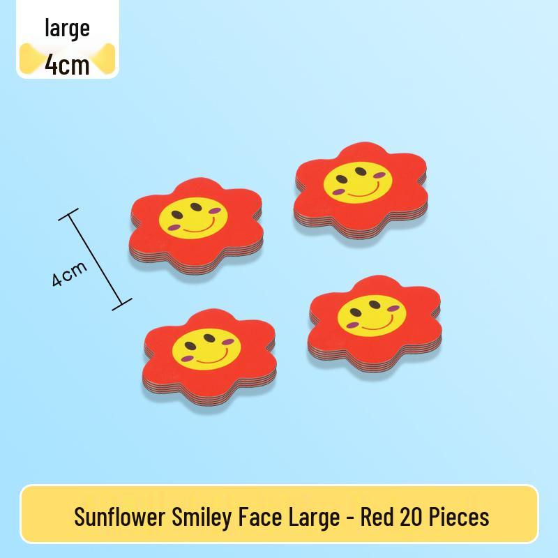 Magnetic Blackboard Stickers: Kids' Reward Magnets with Cartoon Stars, Flowers, and Smileys for Home & Classroom Whiteboards