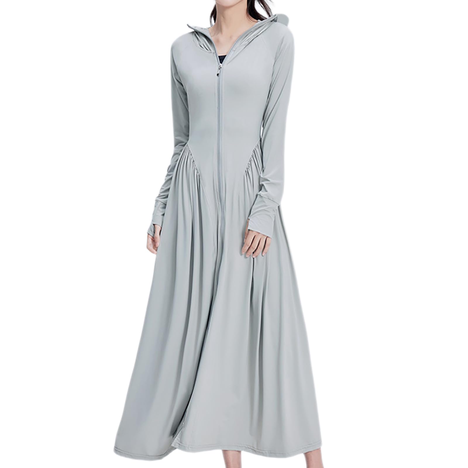 

LAVASEON Rash Long UV UV Sun Protection Cool to the Perfect for Outdoor Summer Women s Guard, Sleeve, Hooded, Protection, Breathable, Lightweight, серый