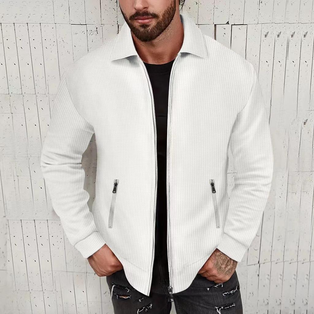 Men S Athletic Long Sleeve Jacket With Zipper Pockets