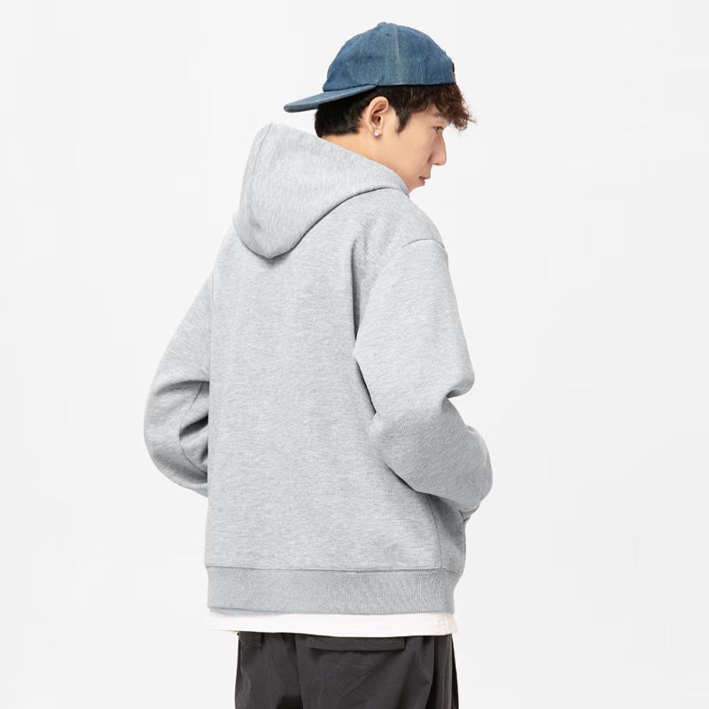 MINISO Men's Hooded Heavyweight Sunset Island Print Zipper Sweatshirt