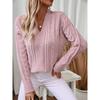 Rose Beauty A V-neck Pullover Women's Knitwear Autumn and Winter New Vintage Twisted Pattern Sweater