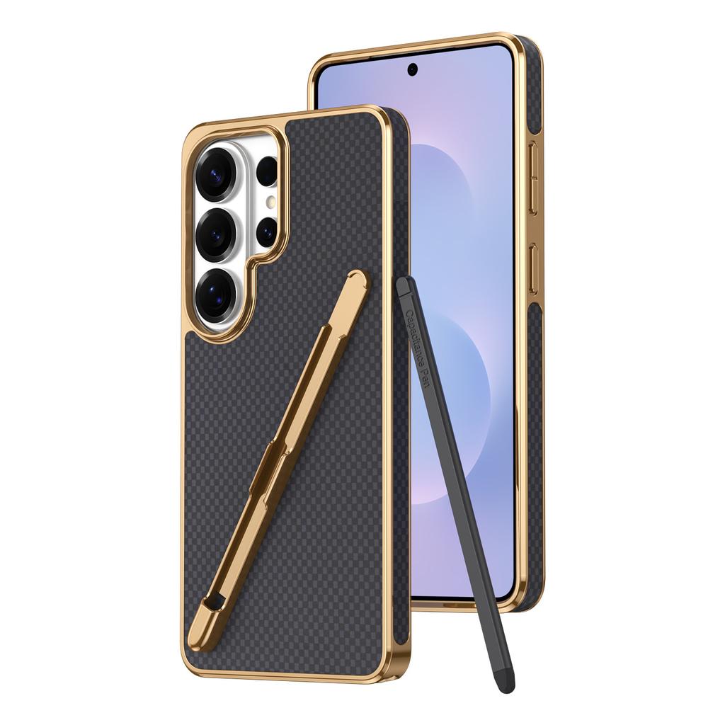 Pen slot integrated, suitable for Samsung S25ultra side paste, Ralph pattern mobile phone case S24FE electroplating business