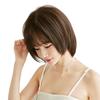 Shoulder-Length Natural Fluffy Wig for Round Face - Straight, Face-Shaping, Medium-Short Hair