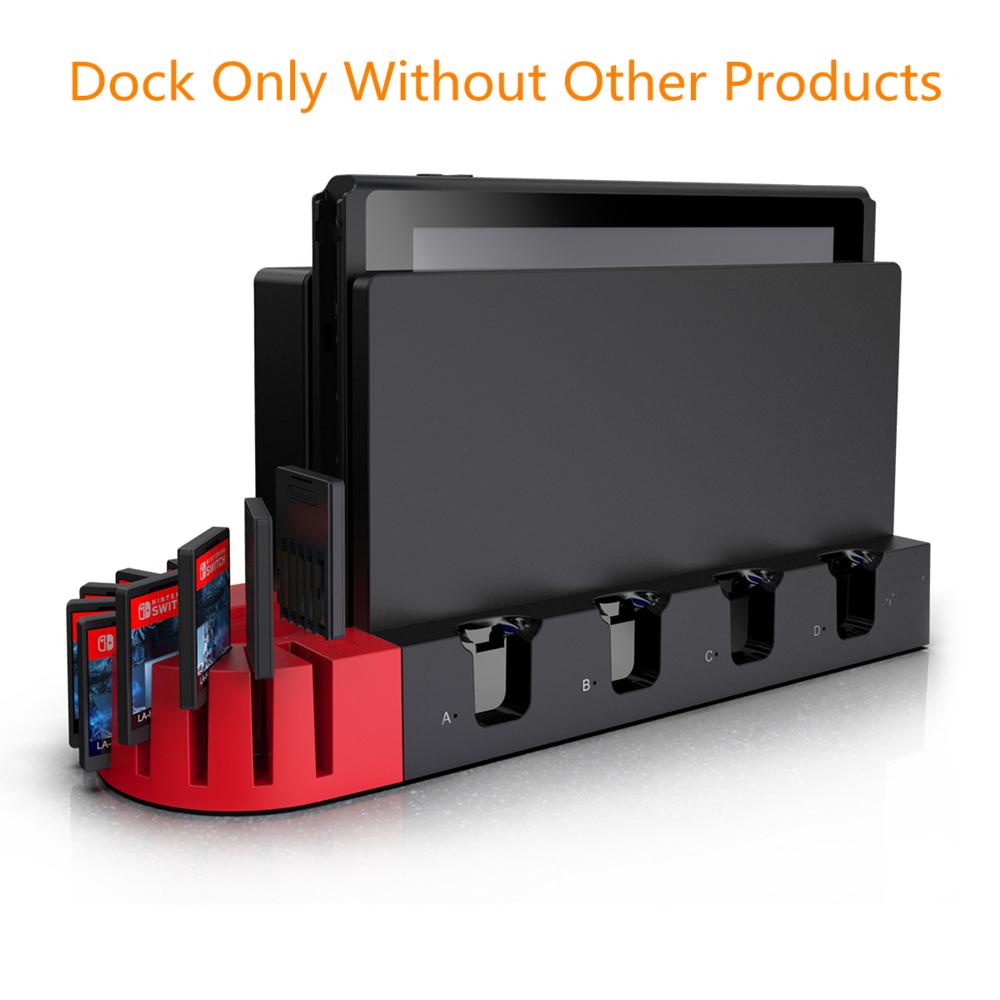 5V/1A Game Charger Station Charging Dock Stand & Card Holder For Nintendo Switch