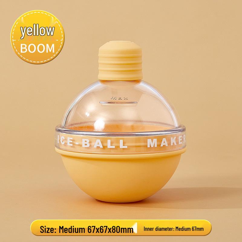 

Силиконовая форма для кубиков льда для круглого виски и домашнего использования OPP Bag жёлтый