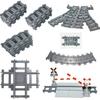 City Trains DIY Building Blocks Straight Curved Rail Bricks Parts Bridge Tunnel Model Soft Flexible Cross Tracks Railway MOC Toy