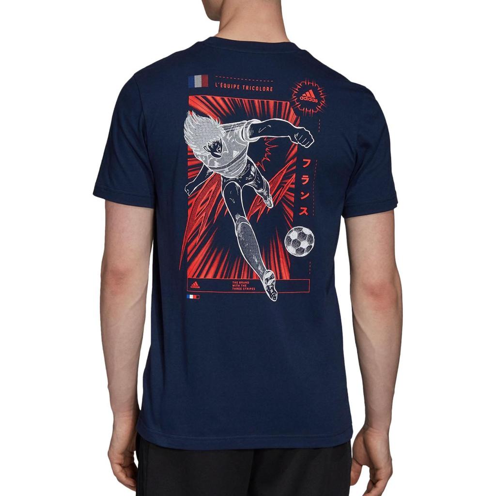 Adidas T Shirts Men's Navy Blue Crew Neck Moderate Straight Fit FQ7639
