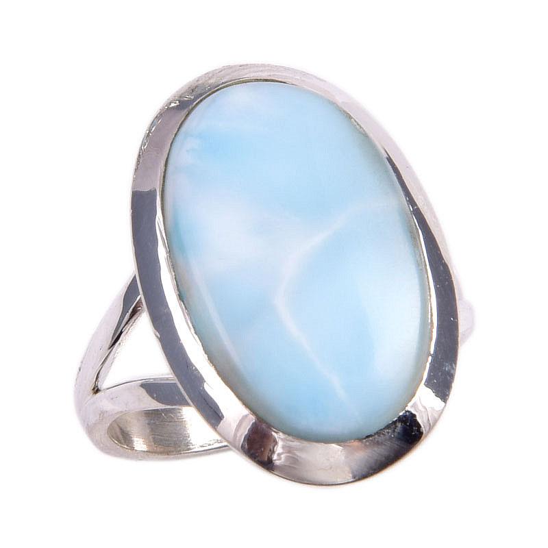 Natural Republic Larimar Gemstone 925 Sterling Silver Jewelry Ring Size 5.5 R8h26