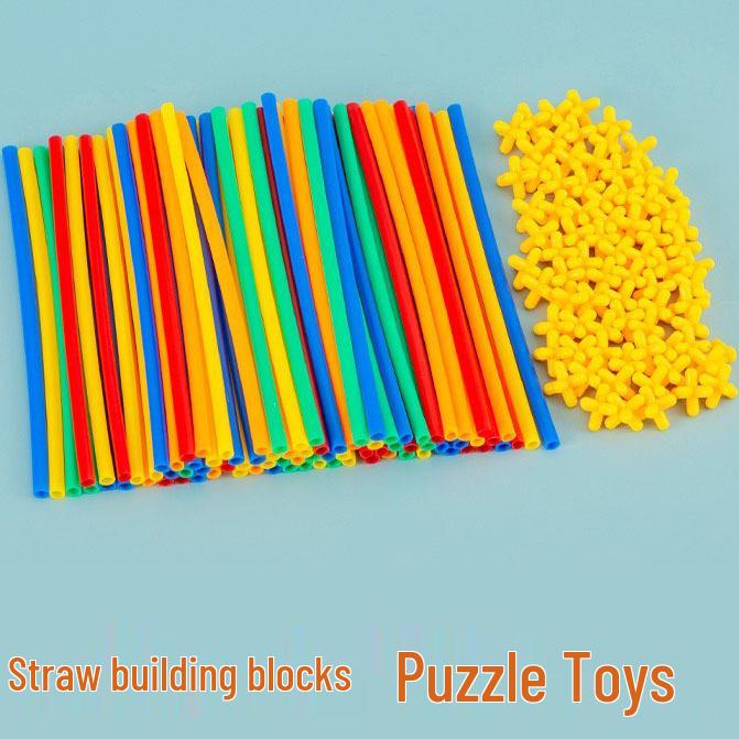 Kids' Soft Straw Construction Puzzle Toy for Early Education