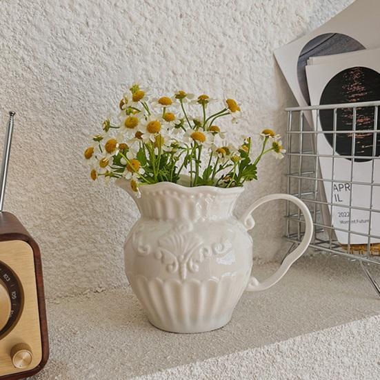 Vase Ornament, Robuster Dekorativer Blumentopf für Echte oder Künstliche Blumen Schlafzimmer Wohnzimmer Dekoration Blumenarrangement