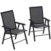 Set of 2 Folding Camping Chairs, Armrests, 110 Kg Load, 58 X 64 X 94 Cm, Dark Grey