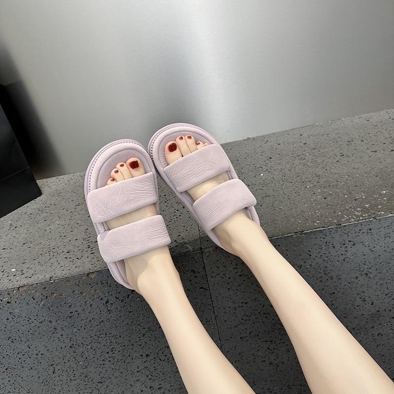 

Summer cool slippers girls soft bottom comfortable outside wear non-slip casual simple solid color EVA sandals women summer 40 фіолетовий