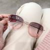 Women'S Sunglasses Round Face Sunglasses Uv Protection Versatile Moisture Protection Sunscreen Big Face Thin Glasses