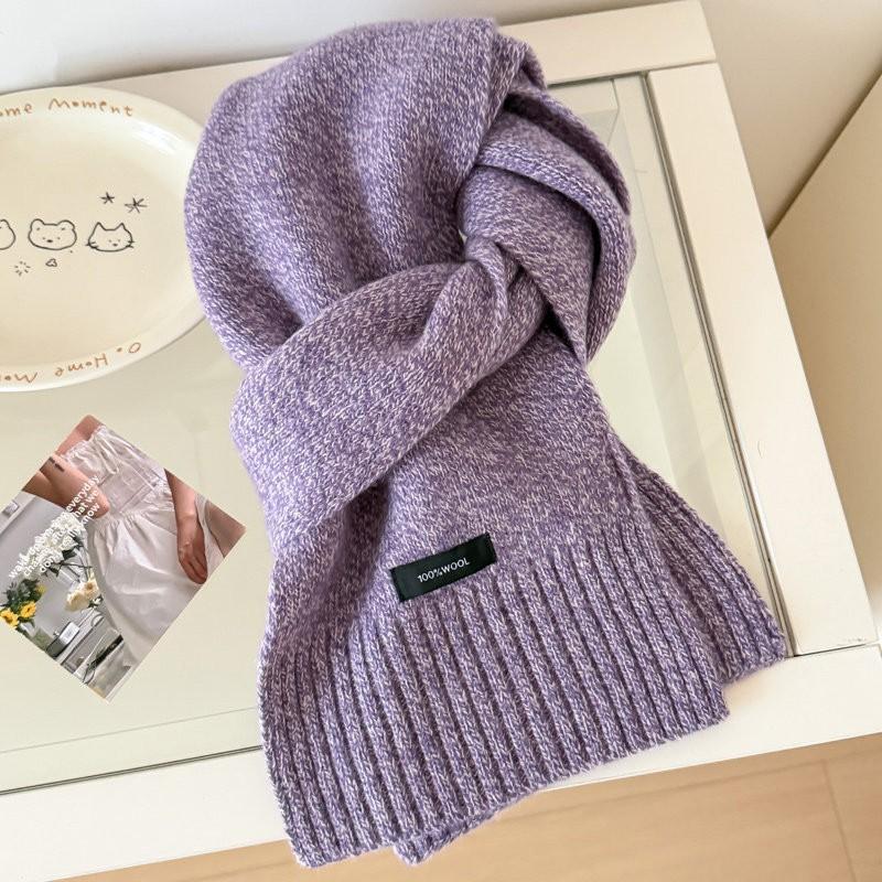 Unisex Wool Knit Scarf Soft Thick Warm Winter Students Daily Wear