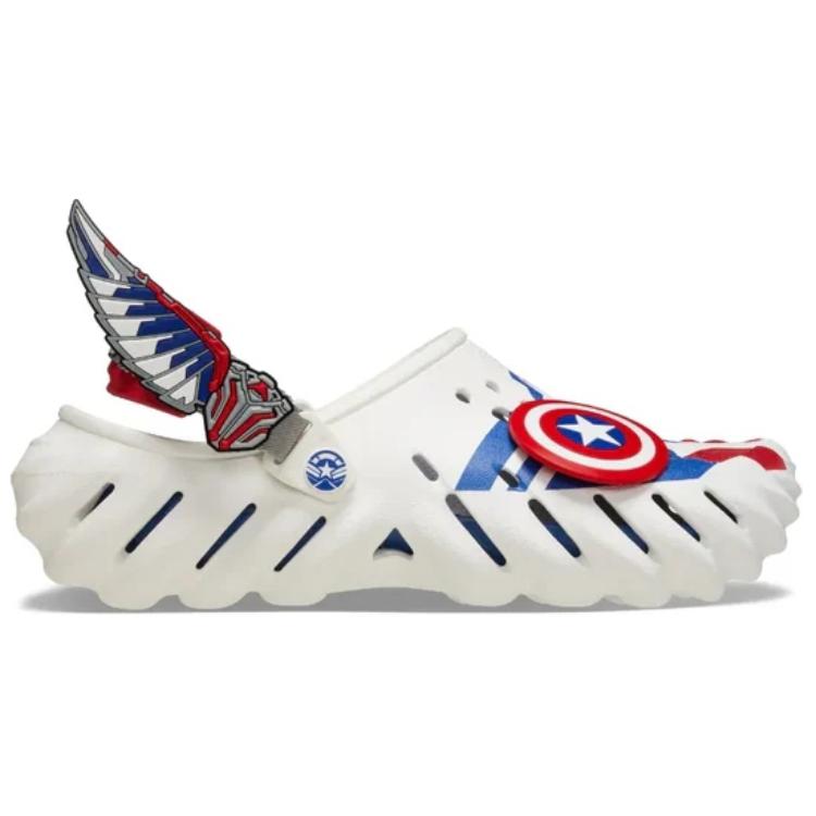 Marvel x Crocs Echo Clog Captain America Unisexové tenisky Bílé 209478-100