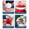 2-in-1 Anti-Scalding Gloves Double Layer Cotton Insulation Pads High Temperature Resistant Oven Mitts for Baking Kitchen
