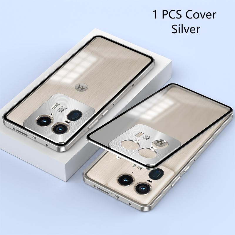 Aluminium Alloy Metal Frame Case For Motorola Edge 50 Ultra Case Matte transparent Acrylic Back Cover For Moto X50 Ultra Bumper