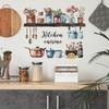 Watercolor Kitchen Utensils Spice Jars Wall Stickers for Kitchen Dining Room Home Background Decoration