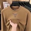 2025 Velvet Round Neck Men's Sweatshirt: Skin-Friendly, Fashionable, Comfortable T-Shirt for All Ages