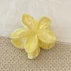 1/2pcs Yellow Egg Flower Hair Claw Clip Secure Grip Transparent Gradient Design Durable Plastic Hair Accessories for Women