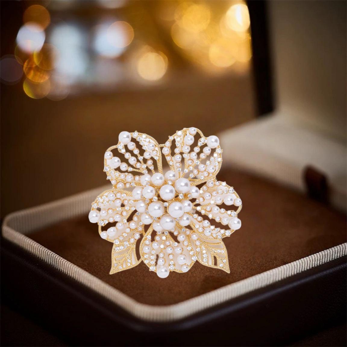 Винтажная роскошная жемчужная корона брошь придворная накидка корсаж деликатная булавка золотой