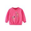 Girls' Polka-Dot Cat Long-Sleeved Sweatshirt Baby Autumn and Winter Clothing Infant and Toddler Round Neck Pullover Bottoming Shirt Top