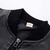 Baby Jungen PU Jacken 1-13 Jahre alt Rundhals Jacke Herbst Winter Plus Samt Verdickung Schwarz